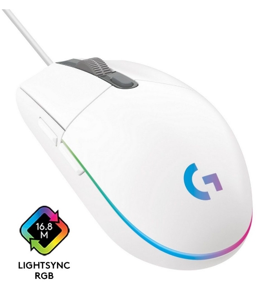 Мышь проводная Logitech G102 LIGHTSYNC белый, 8000 dpi, USB, кнопки - 6