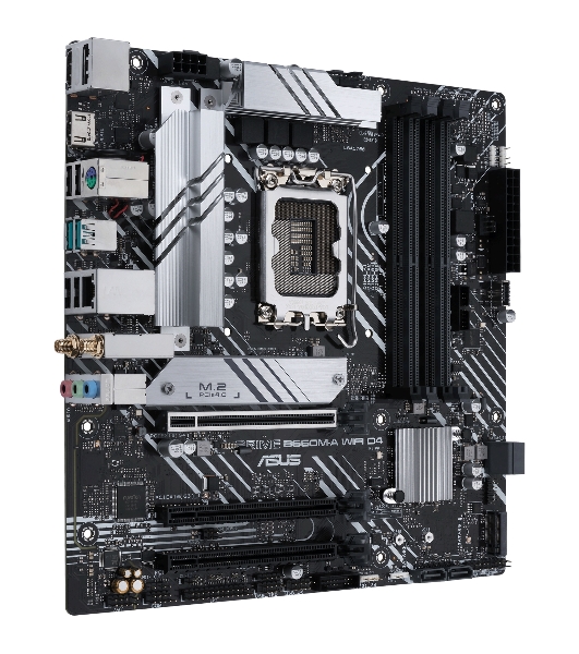 Материнская плата ASUS PRIME B660M-A WIFI D4, Socket LGA 1700, Intel B660, 4xDDR4, 4xSATA, 2xM.2, 1xPCIe 4.0 x16, 1xPCIe 3.0 x16, 1xDP, 2xHDMI, 1x 1Gb LAN, 2xUSB-A 3.2 Gen 2, 4xUSB-A 2.0, 3x3.5 мм, 7.1, mATX