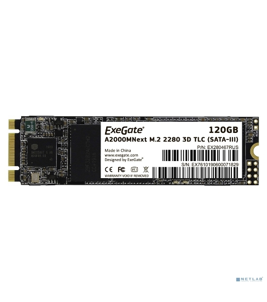 Накопитель SSD ExeGate EX280467RUS A2000MNext 120 Gb M.2 2280 3D TLC (SATA-III)