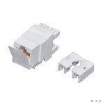 Модуль Keystone Rexant Jack RJ-45(8P8C), UTP, CAT 6, тип 180 градусов, с пылезащитной шторкой, белый PRO, фото 1