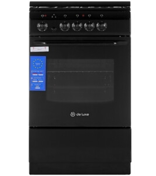 Плита электрическая De Luxe 5004.13э (кр)-001 черный, конфорок 4 шт, духовка 43 л, 50 см x 85 см x 50 см