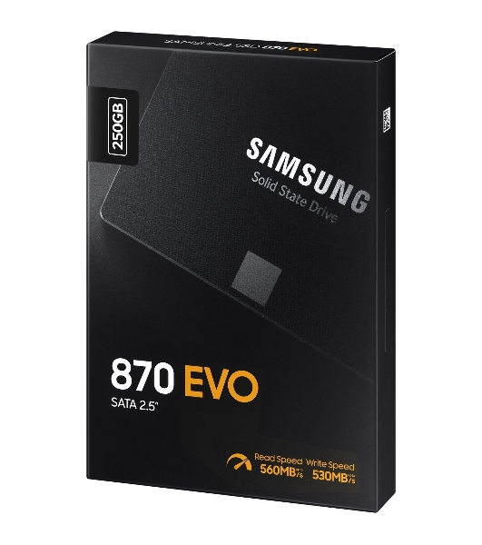Накопитель SSD Samsung 870 EVO, 250Gb, SATA III, 2.5', R/W 560/530