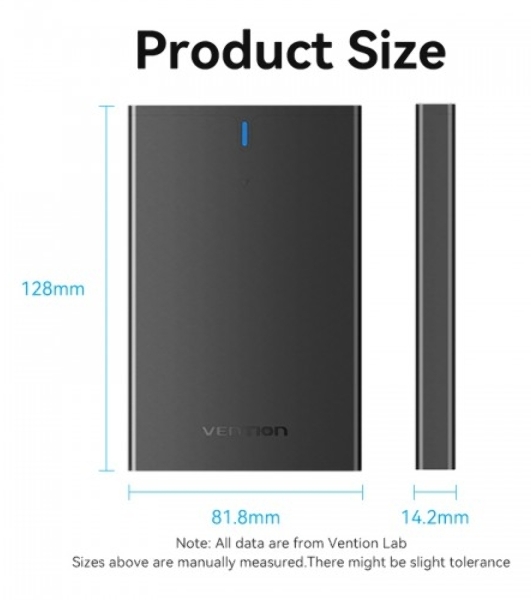 Внешний корпус Vention для HDD/SSD 2.5' (USB 3.0 Mirco-B) черный