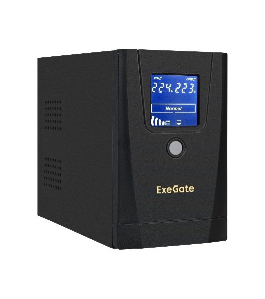 Источник бесперебойного питания ExeGate SpecialPro Smart LLB-900.LCD.AVR.1SH.2C13 900VA/500W, LCD, AVR, 1*Schuko+2*C13, металлический корпус, черный