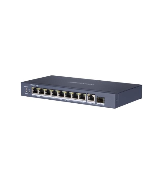 Коммутатор Hikvision DS-3E0510HP-E, 8×1 Гбит/с PoE+ + 1×1 Гбит/с SFP, неуправляемый