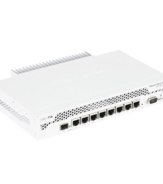 Маршрутизатор Mikrotik CCR1009-7G-1C-PC with Tilera Tile-Gx9 CPU (9-cores, 1Ghz per core), 1Gb RAM, 7xGbit LAN, 1x Combo port (1xGbit LAN or SFP), RouterOS L6, passive cooling desktop enclosure, rackmount ears, PSU