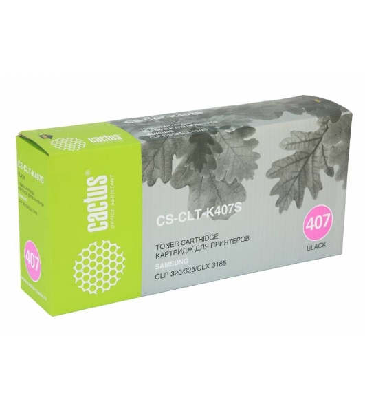 Картридж лазерный Cactus CS-CLT-K407S черный (1500 стр.) для Samsung CLP320/320n/325/CLX3185/3185n/3185fn