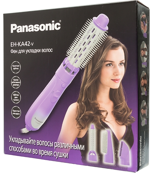 Фен-щётка Panasonic EH-KA42-V865 фиолетовый/серый, 600 Вт, 25/40 мм