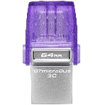 Флешка USB Kingston DataTraveler microDuo 3C (DTDUO3CG3/64Gb), 64Gb, USB 3.2 Gen 1/Type-C, R/W 200/15, фиолетовый, фото8