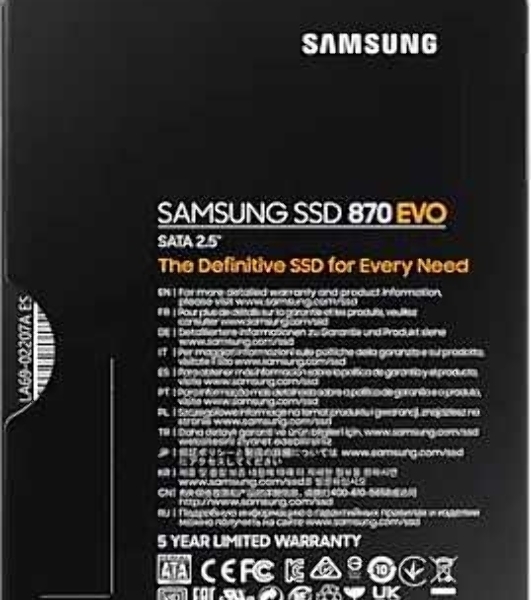 Накопитель SSD Samsung 870 EVO, 250Gb, SATA III, 2.5', R/W 560/530