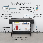 Плоттер струйный HP Designjet T650 (5HB10A), A0, 36', цветной, 914 мм, 2400x1200 dpi, USB, Gigabit Ethernet, WiFi, фото10