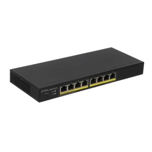 Коммутатор Smart L2 PoE+ Zyxel GS1900-8HP, 8xGE PoE+, настольный, бесшумный, бюджет PoE 70 Вт