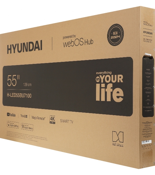 Телевизор Hyundai 55' H-LED55BU7100 серый LED UHD 60Hz WebOS