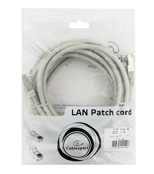 Патч-корд FTP Cablexpert cat.6, 5м, литой, многожильный, серый