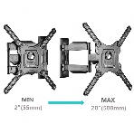 Кронштейн ONKRON M4 черный 32-65' макс. 400x400, 2 колена, наклон -5º+8º, поворот 180º макс, от стены 55-500мм, фото4