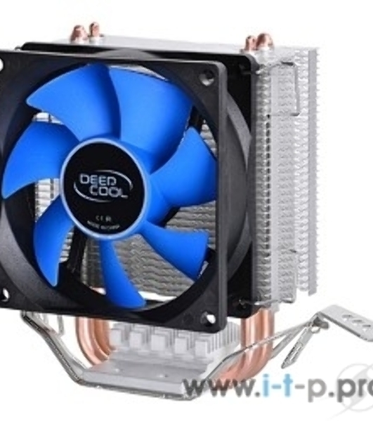 Кулер для процессора DEEPCOOL ICE EDGE MINI FS V2.0 синий, 80 мм, алюминий/медь, 2200 об/мин, 24.7 дБ, 3 pin, 100 Вт, 112 мм