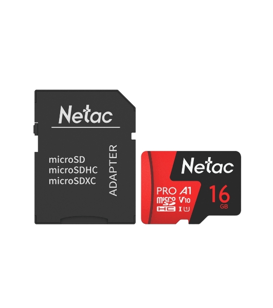 Флеш карта NeTac MicroSD card P500 Extreme Pro 16Gb, retail version w/SD adapter