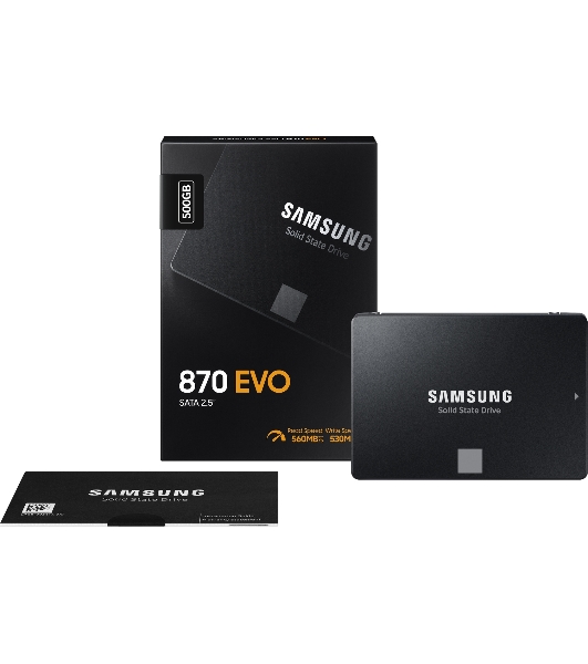 Накопитель SSD Samsung 870 EVO, 500Gb, SATA III, 2.5', R/W 560/530