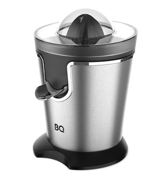 Соковыжималка BQ J1732 чёрный/серебристый, цитрусовая, 125 Вт, 250 мл, механическое