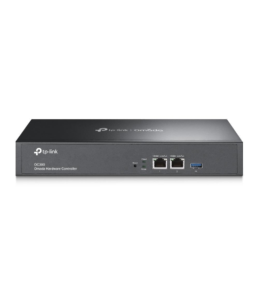 Контроллер TP-Link Omada hardware Controller OC300, 2 gigabit ethernet ports, 1 USB 3.0 port, managed up to 500 Omada Access Points/Switch/Gateway, support batch configuration, firmware upgradation, intelligent network monitoring and captive portal, easy management via Omada APP/Web UI/Cloud access.