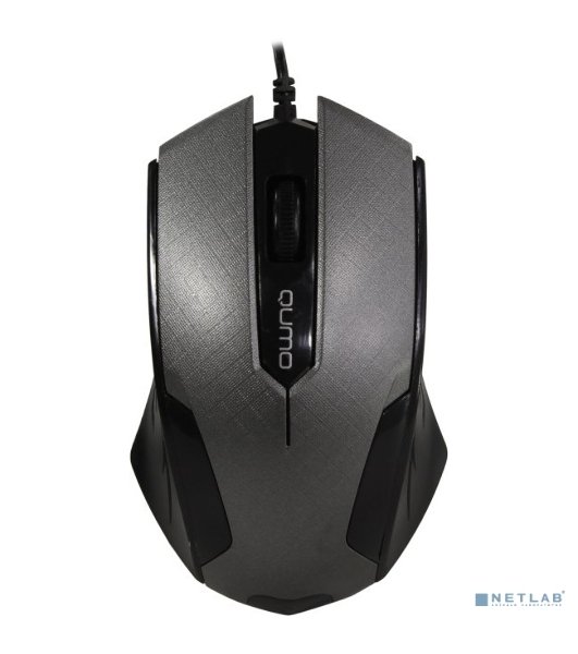 Мышь проводная Qumo Office M14 серый, 1000 dpi, USB, кнопки - 3