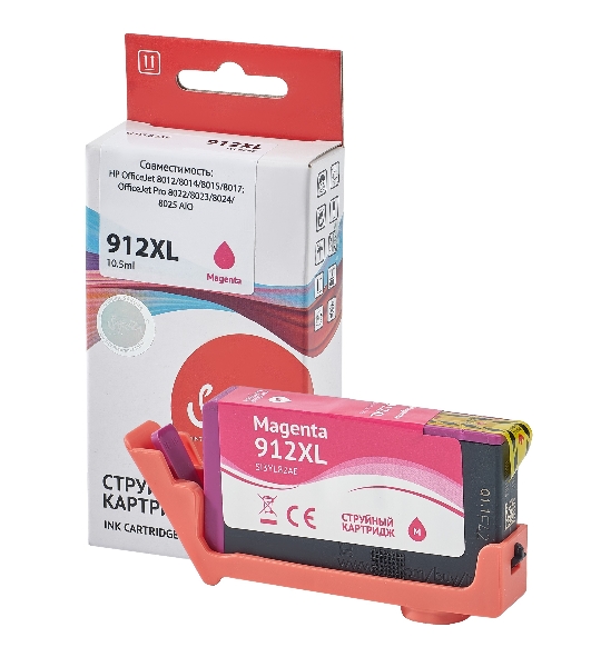 Картридж струйный Sakura 3YL82AE (№912XL Magenta) для HP, пурпурный, 10,5 мл., 825 к.