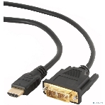 Кабель HDMI-DVI Cablexpert CC-HDMI-DVI-0.5M, 19M/19M, single link, медь, позол.разъемы, экран, 0.5м, черный, пакет, фото4