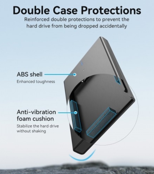 Внешний корпус Vention для HDD/SSD 2.5' (USB 3.0 Mirco-B) черный
