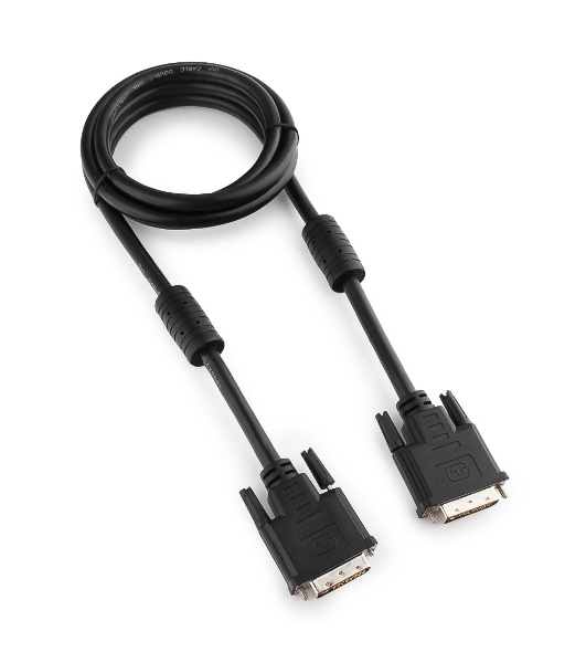 Кабель DVI-D dual link Gembird/Cablexpert, 25M/25M, 1.8м, черный, экран, феррит.кольца, пакет