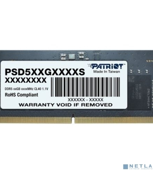 Оперативная память Patriot Signature, DDR5, 8GB (1x8 GB), 5600 MHz, CL46, SO-DIMM