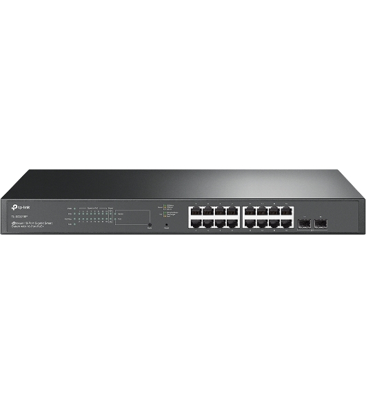Коммутатор TP-Link TL-SG2218P JetStream Smart с 16 гигабитными портами PoE+ и 2 гигабитными портами SFP