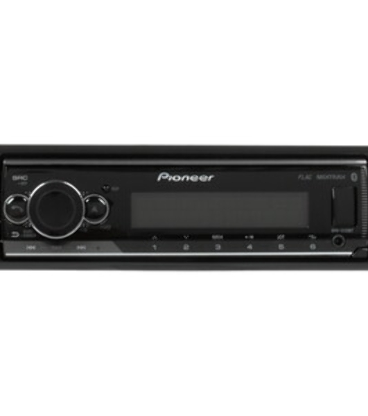 Автомагнитола Pioneer MVH-S520BT, 1 DIN, Bluetooth, USB Type-A, AUX, пульт ДУ, съёмная панель