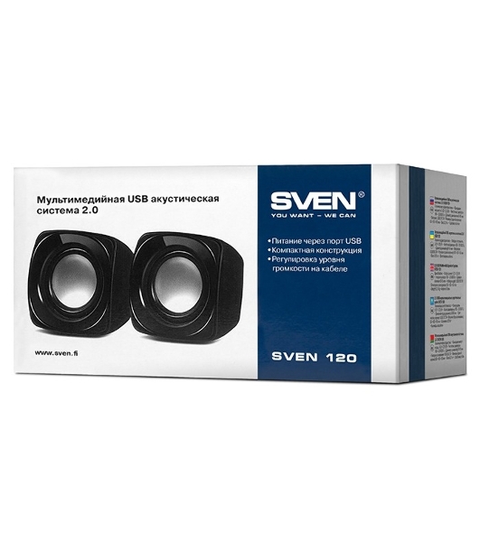 Акустическая система SVEN 120 2.0 черный 5Вт