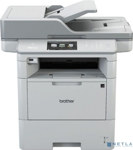 МФУ лазерное Brother MFC6900DW, (A4, монохромный, ч.б. 50 стр/мин, печать 1200x1200, скан. 1200x1200, лоток 520+50 листов, USB, Wi-Fi, NFC, факс, автоматическая двусторонняя печать)