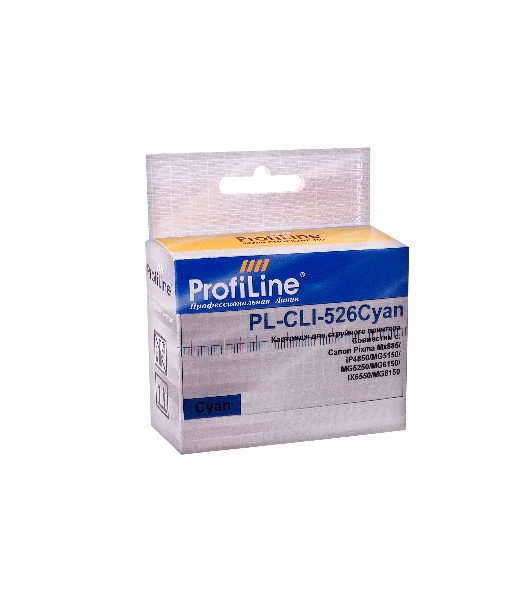 Картридж струйный ProfiLine PL-CLI-526C с чипом для принтеров Canon Pixma IP4850/MG5150/MG5250/MG6150/MG8150 Cyan водн