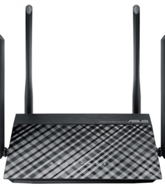 Маршрутизатор беспроводной Asus RT-AC1200 10/100BASE-TX черный (Dual Band)