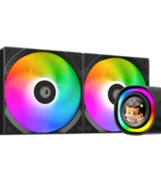 Система жидкостного охлаждения ID-Cooling FX240 LCD (Soc 1851/1700/1200/115X/AM5/AM4, 2x120мм fan, 2000rpm, 27.2 дБ, 300W, PWM 4-pin/5V 3Pin ARGb,Cop) (FX240 LCD)