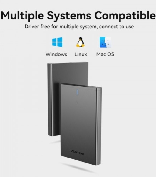Внешний корпус Vention для HDD/SSD 2.5' (USB 3.0 Mirco-B) черный