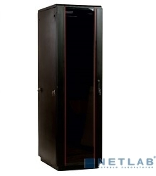Шкаф телекоммуникационный напольный 42U (600x600) дверь стекло, черный (ШТК-М-42.6.6-1ААА-9005) (3 коробки)
