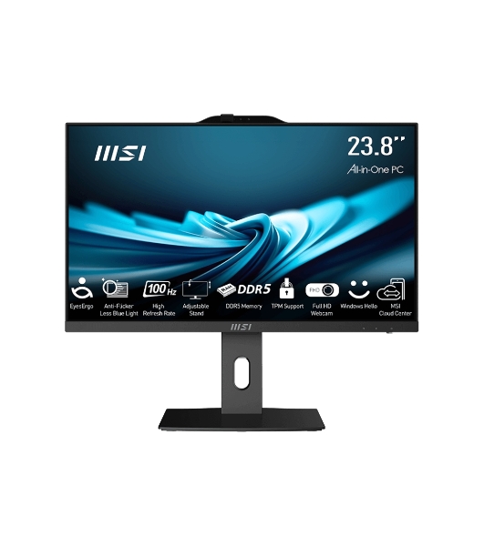 Моноблок MSI PRO AP242P 14M-685XRU 23.8'(1920x1082 (матовый) IPS)/Intel Core i5 14400(2.5Ghz)/8192Mb/512PCISSDGb/noDVD/Int:Intel UHD Graphics 730/Cam/BT/WiFi/-/war 1y/4.63kg/черный/noOS + Wireless KB+M (9S6-AE0621-847)