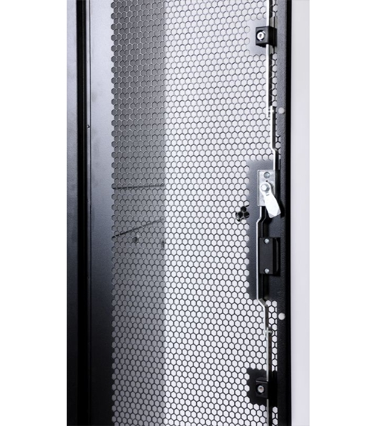Шкаф серверный ПРОФ напольный 42U (800x1000) дверь перфор. 2 шт., черный, в сборе (ШТК-СП-42.8.10-44АА-9005)