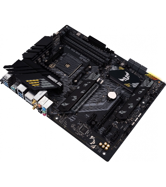 Материнская плата ASUS TUF GAMING B550-PLUS WIFI II, AM4, AMD B550, 4xDDR4, 6xSATA, 2xM.2, 1xPCI-E 3.0 x16, 1xPCI-E 4.0 x16, 3xPCI-E x1, 1xDP, 1xHDMI, 1x 2.5Gb LAN, 2xUSB-A 3.2 Gen 1, 1xUSB-A 3.2 Gen 2, 1xUSB-C 3.2 Gen 2, 3x3.5 мм, 7.1, ATX