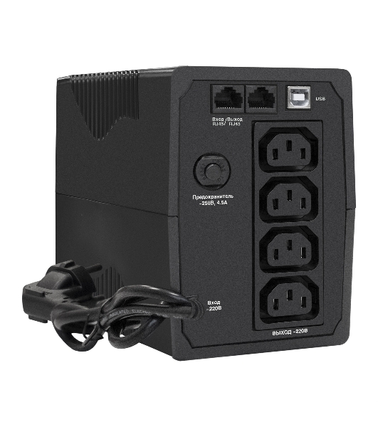 Источник бесперебойного питания ExeGate SpecialPro UNB-600.LED.AVR.4C13.RJ.USB 600VA/360W, LED, AVR, 4*C13, RJ45/11, USB, черный