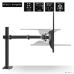 Настольное крепление ExeGate EDM2-3210-11 (кронштейн для двух мониторов 15'-32', VESA 75x75, 100x100, макс. нагрузка на один кронштейн 10 кг, наклон -90°/+90°, поворот -90°/+90°, вращение 360°, 2 способа крепления: сквозное и струбцина, черный), фото11