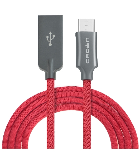 Кабель Crown USB - microUSB CMCU-3132M red