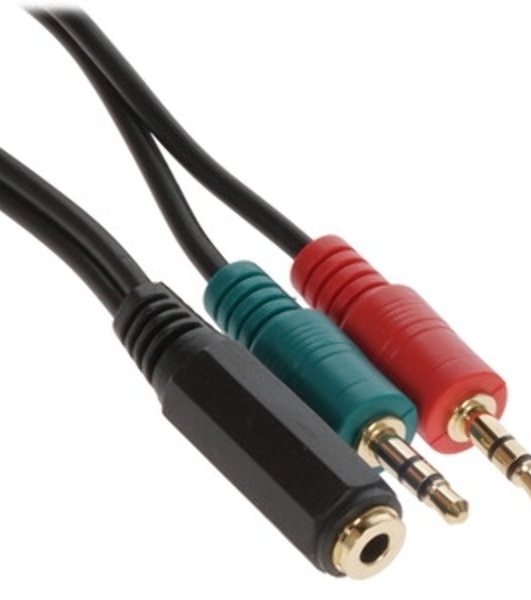 Кабель аудио Cablexpert CCAB-02-35MYHM-0.2MB. 3.5 Jack 4pin(M)/2х 3.5 Jack(F) наушники и микрофон, черный, 0.2м, блистер