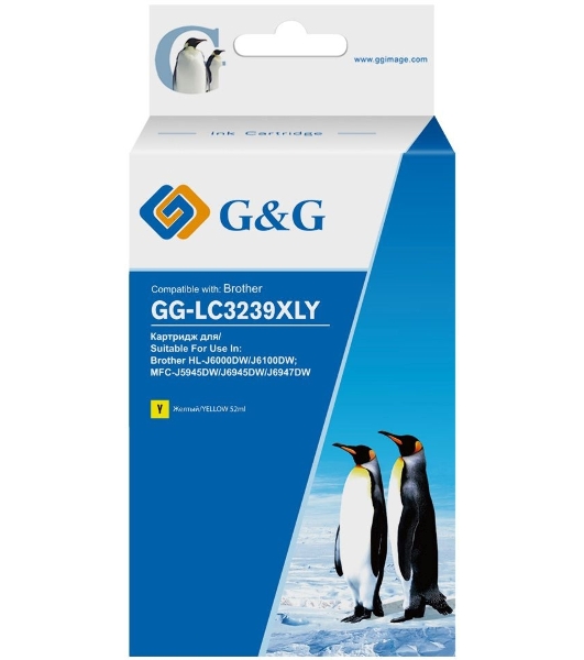 Картридж струйный G&G GG-LC3239XLY желтый (52мл) для Brother HL-J6000DW/J6100DW