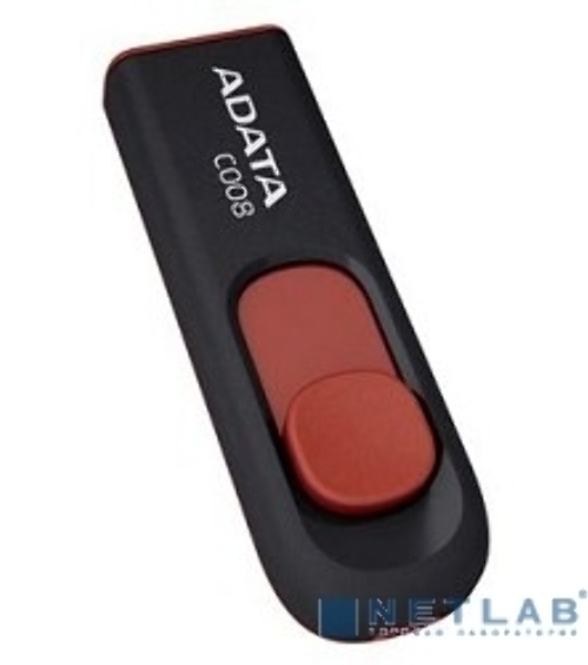 Флешка USB ADATA С008 (AC008-32G-RKD), 32Gb, USB 2.0, R/W 15/5, черный/красный