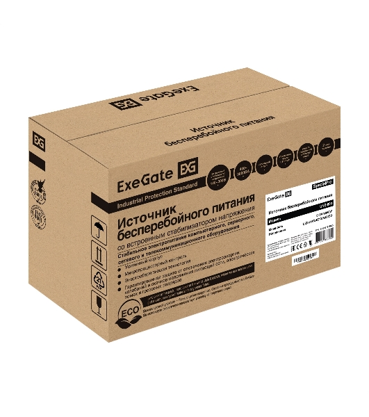 Источник бесперебойного питания ExeGate SpecialPro UNB-600.LED.AVR.4C13.RJ.USB 600VA/360W, LED, AVR, 4*C13, RJ45/11, USB, черный