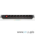 Блок розеток 5bites PDU819A-07 8S, AL, SWITCH, 1U, 19', фото 1